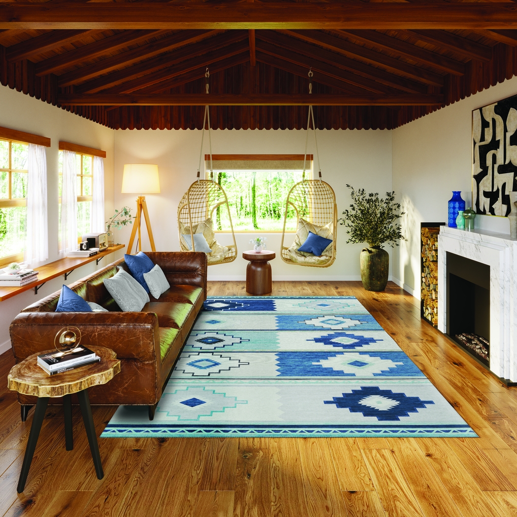 Pandrail Blue 5' x 8' Rug - Thumbnail - Image 2