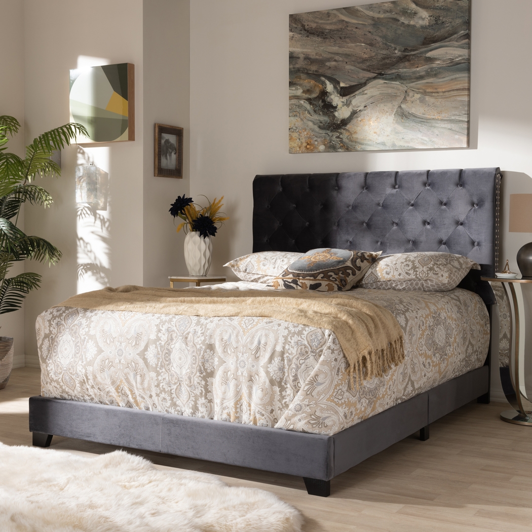 Panola Dark Gray Queen Bed - Thumbnail - Image 2