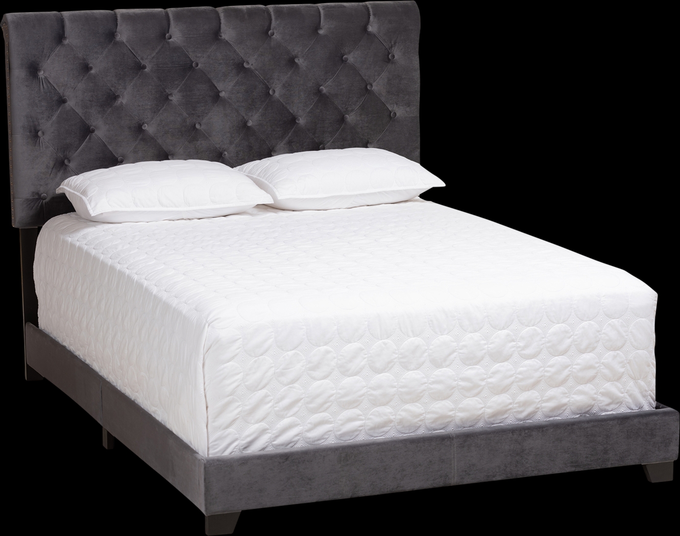 Panola Dark Gray Queen Bed - Thumbnail - Image 1