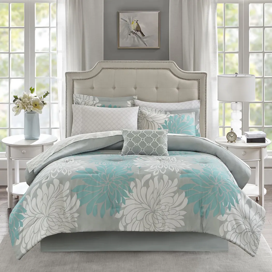 Papania Blue 9 Pc King Comforter Set - Thumbnail - Image 9