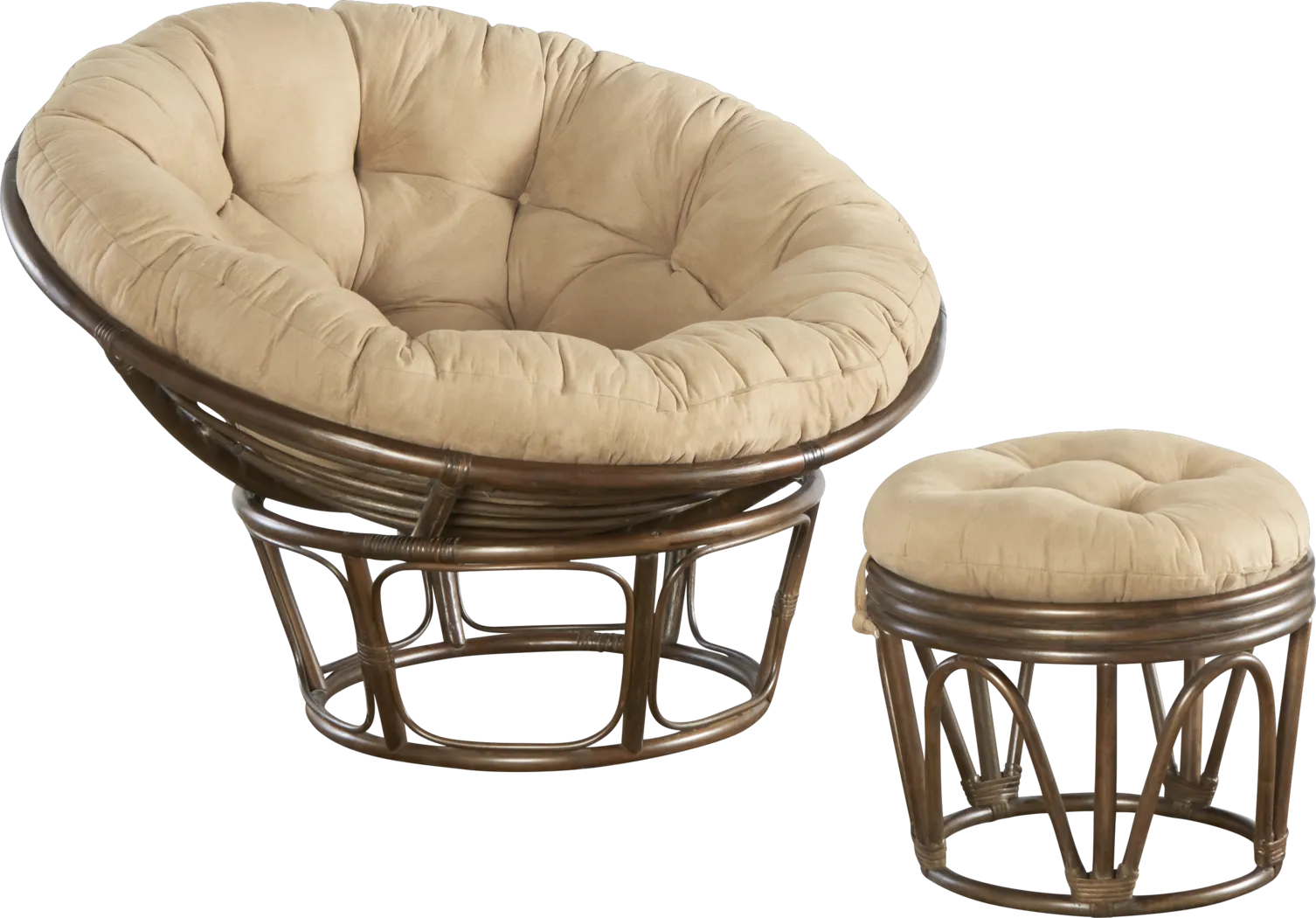 Papasan Chair and Ottoman Set - Thumbnail - Image 1