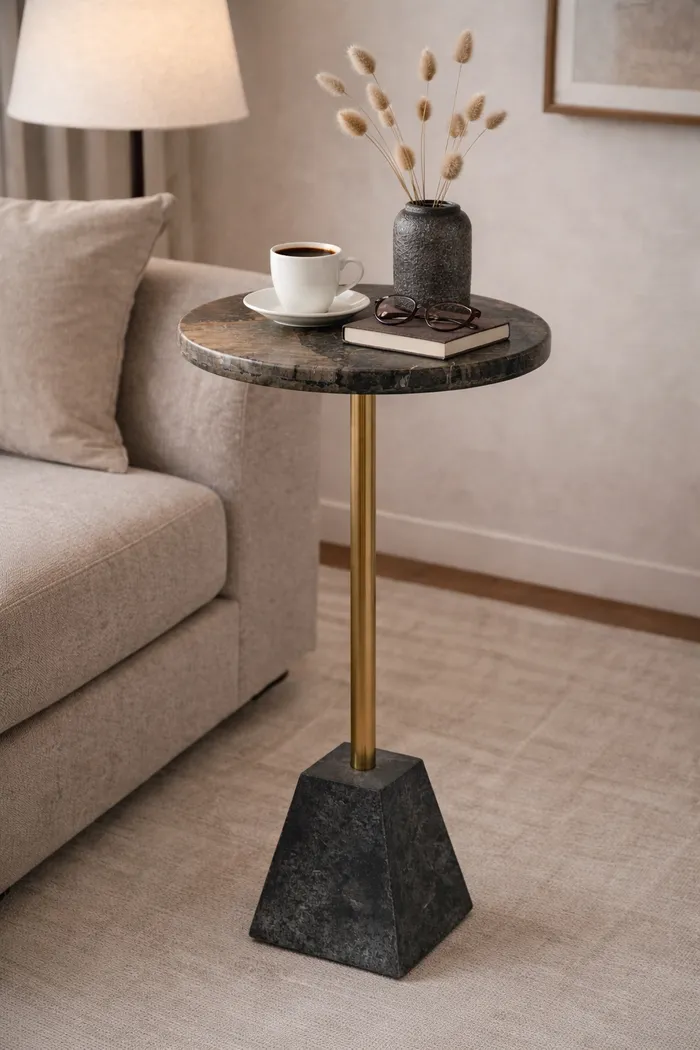 Papave Gold/Black Accent Table - Thumbnail - Image 2