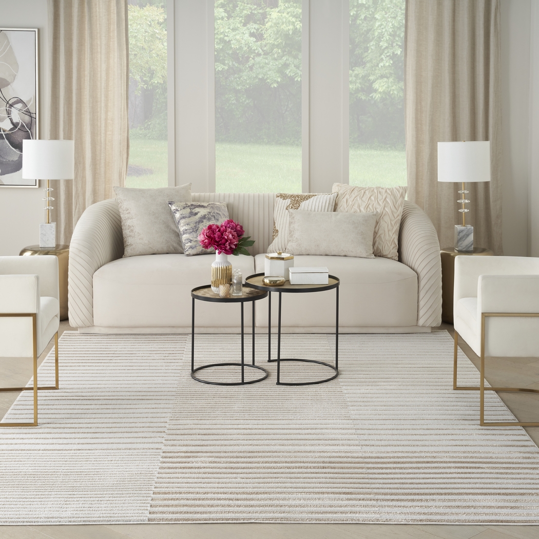 Paphi Beige/Silver 5'3 x 7'3 Rug - Thumbnail - Image 2