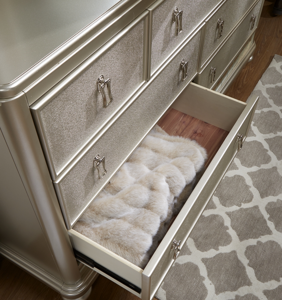 Paris Silver 8 Pc Queen Bedroom - Thumbnail - Image 8