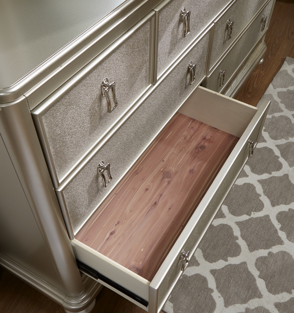 Paris Silver 8 Pc Queen Bedroom - Thumbnail - Image 9