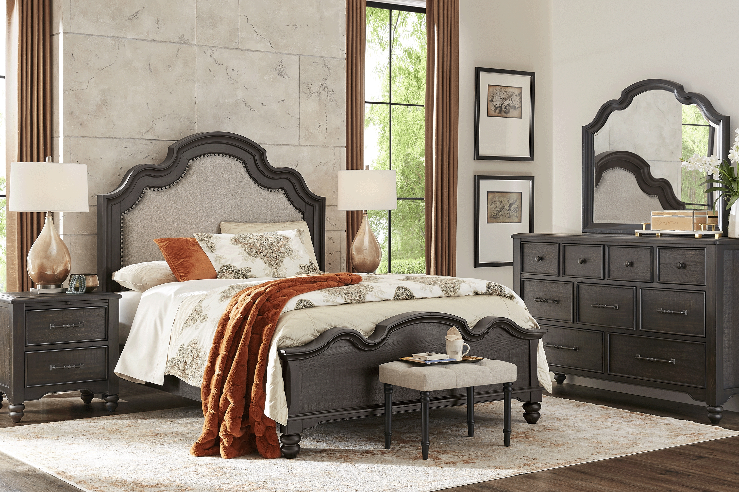 Park Grove Black 7 Pc King Bedroom - Thumbnail - Image 1