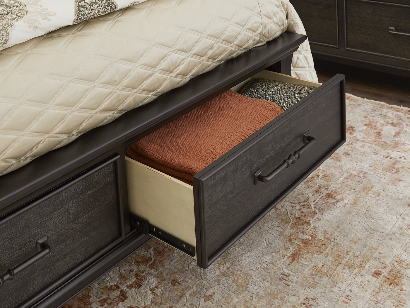 Park Grove Black Queen Storage Bed - Thumbnail - Image 4