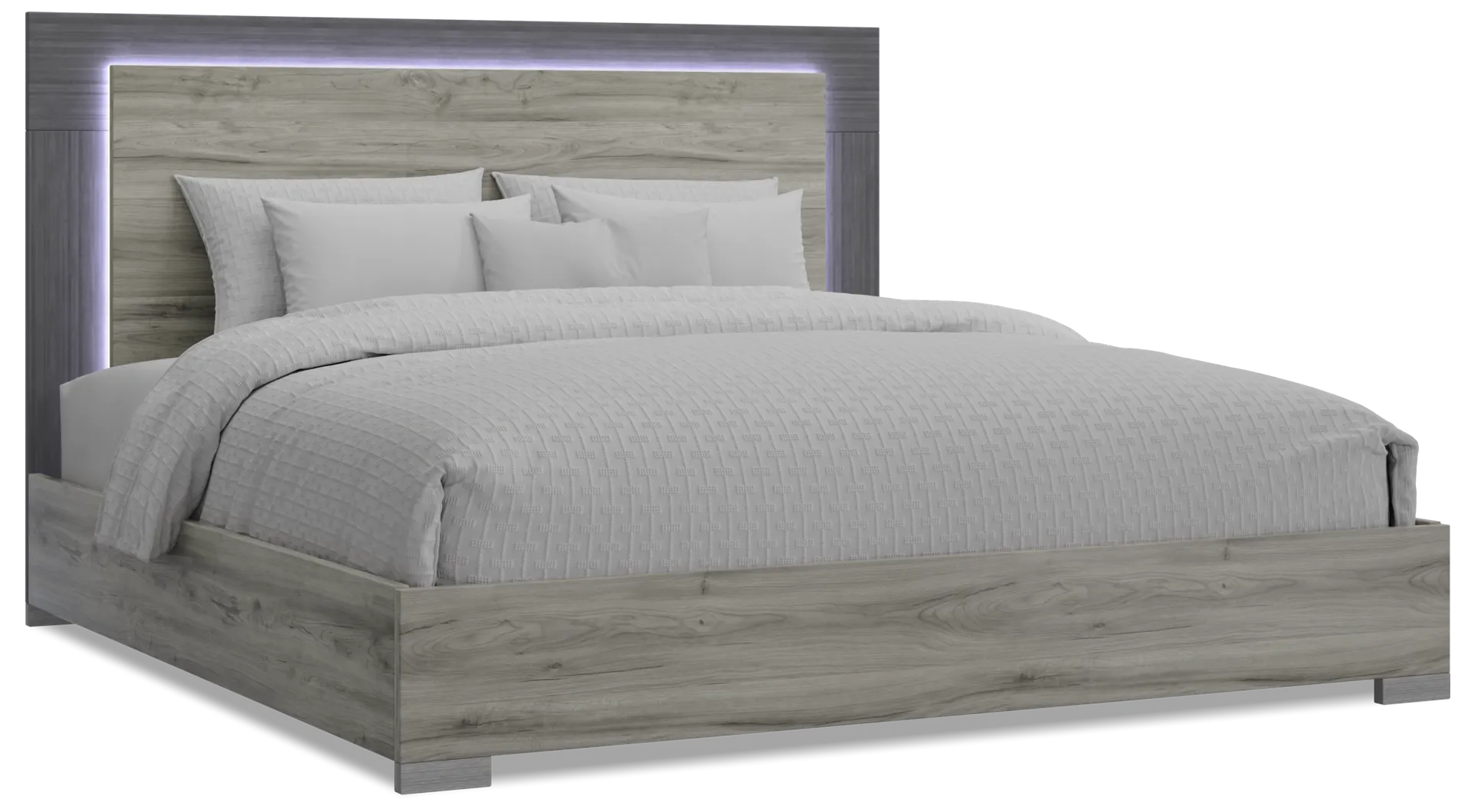 gray 3 pc king panel bed