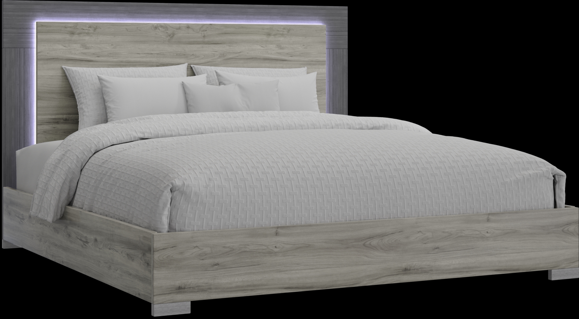 Park Slope Gray 3 Pc King Panel Bed - Thumbnail - Image 1