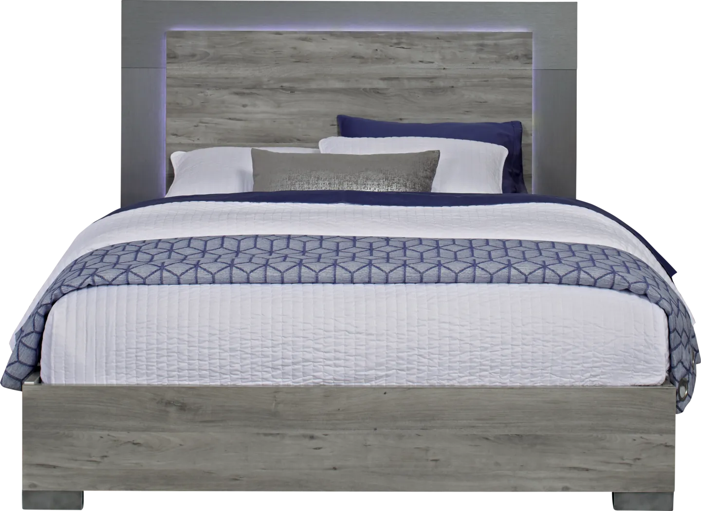 Park Slope Gray 3 Pc Queen Panel Bed - Thumbnail - Image 1