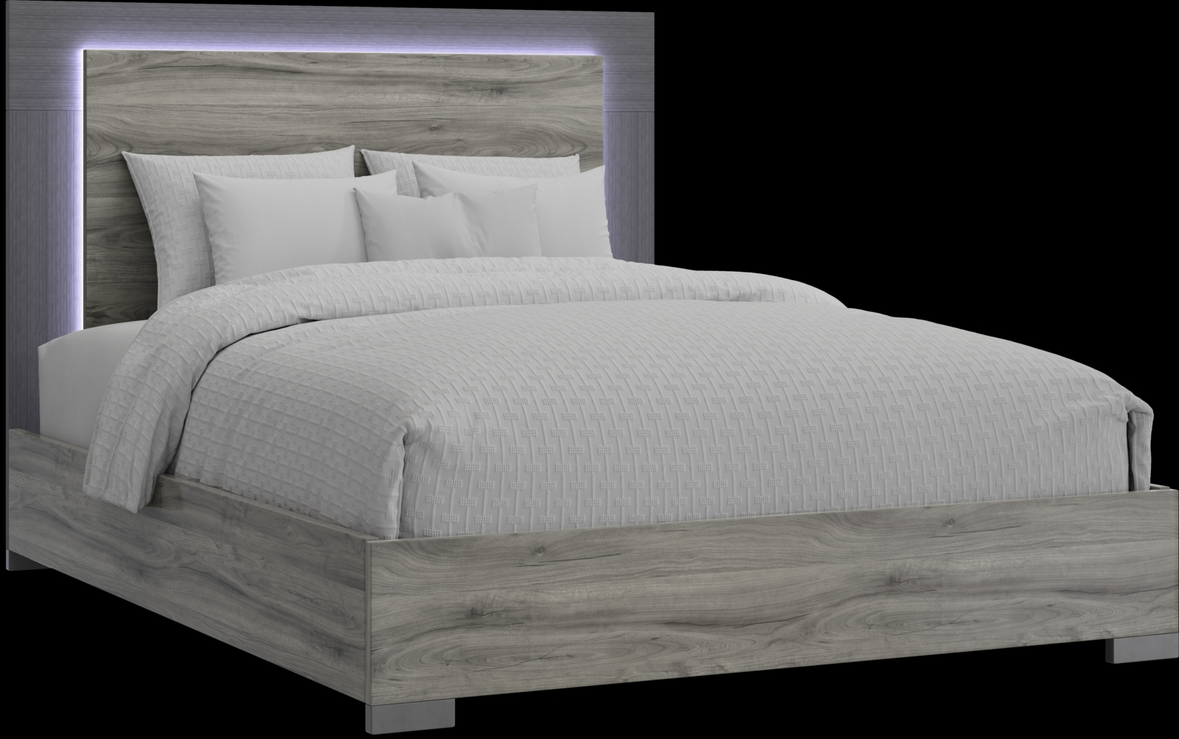 Park Slope Gray 3 Pc Queen Panel Bed - Thumbnail - Image 1