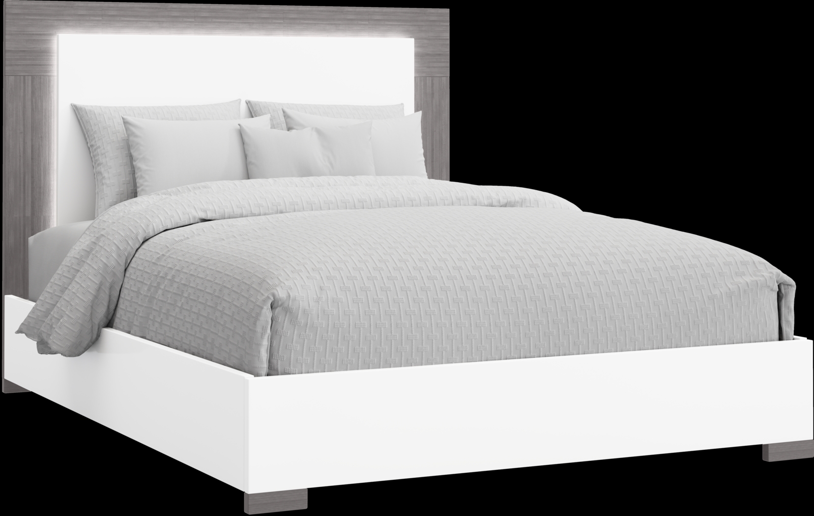 Park Slope White 3 Pc Queen Panel Bed - Thumbnail - Image 1