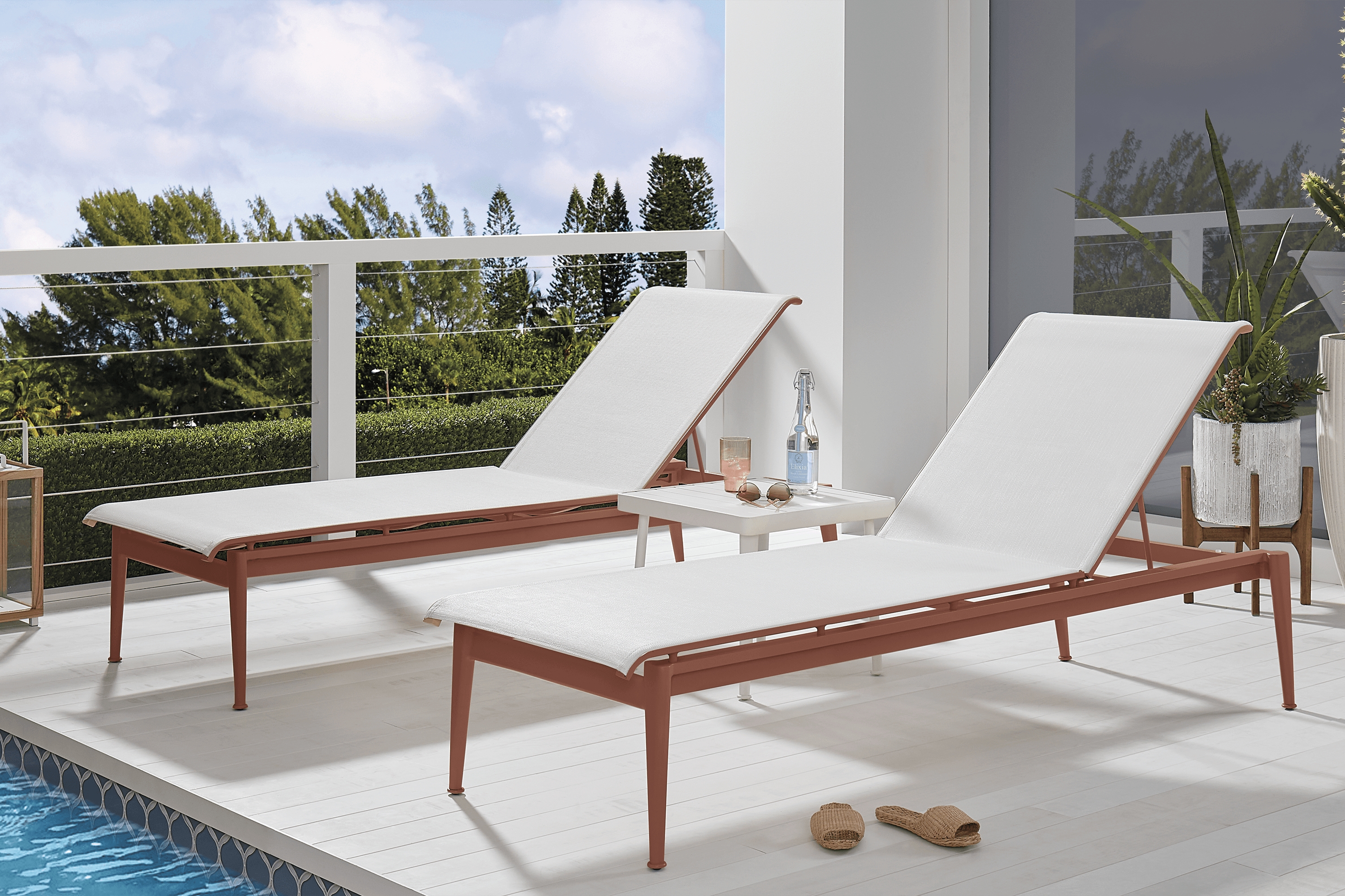 Park Walk Coral Outdoor Chaise, Set of 2 - Thumbnail - Image 2