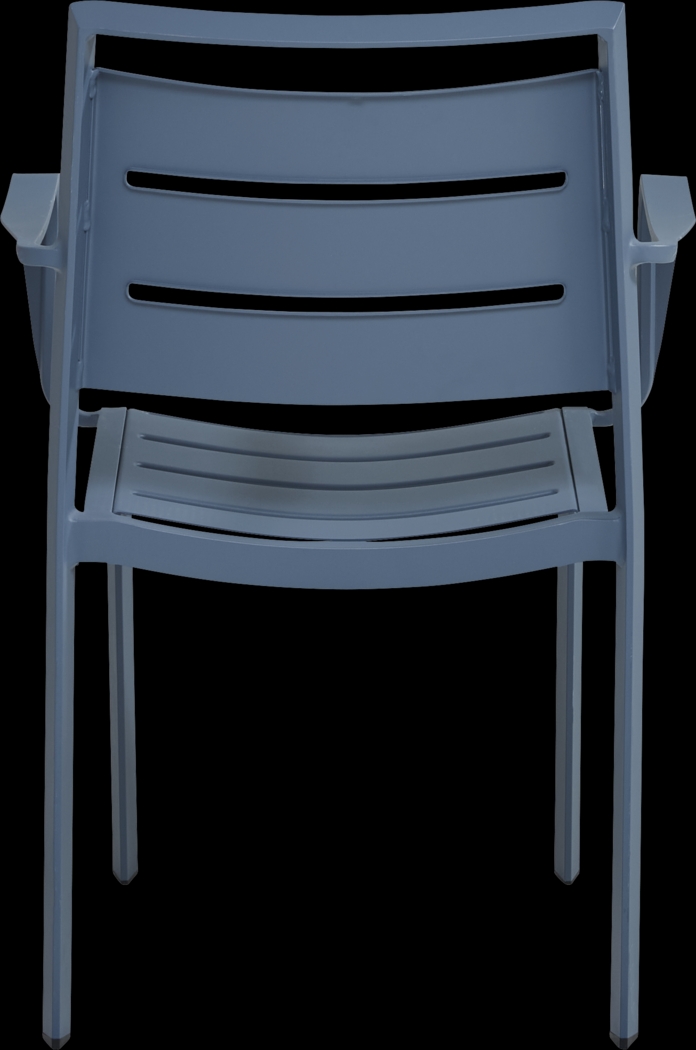 Park Walk White 7 Pc 70 in. Rectangle Outdoor Dining Set with Navy Chairs - Thumbnail - Image 6