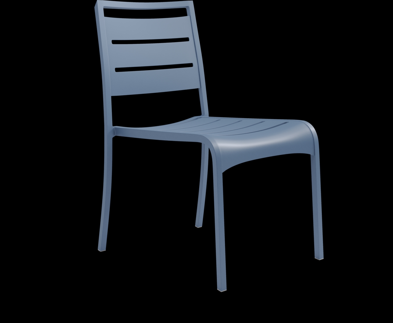 Park Walk White 7 Pc Rectangle Outdoor Dining Set with Navy Chairs - Thumbnail - Image 4