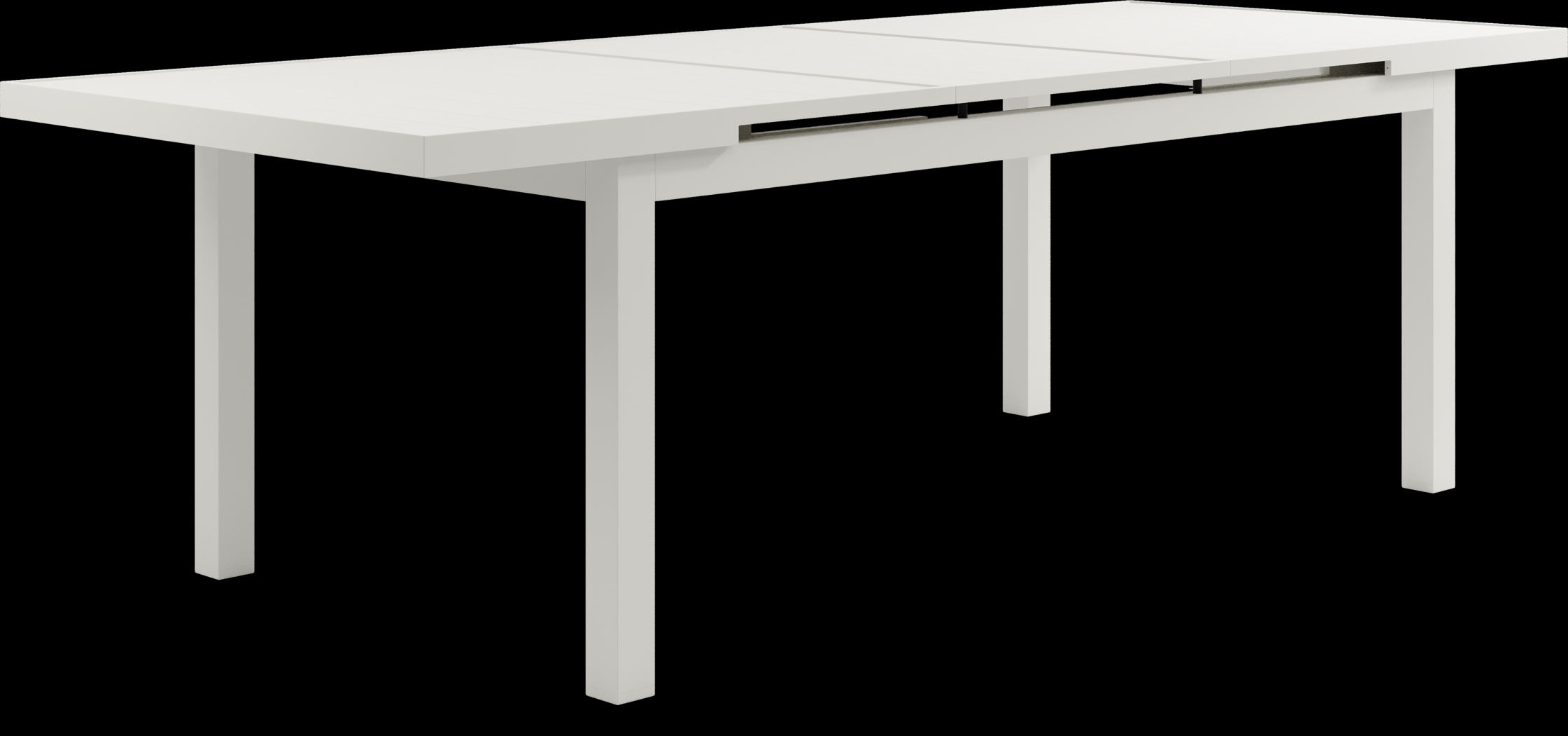 Park Walk White 5 Pc Rectangle Extension Outdoor Dining Set with Surf Chairs - Thumbnail - Image 2