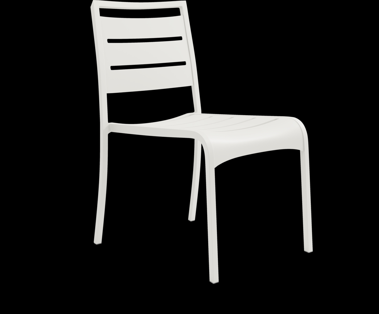 Park Walk White Outdoor Side Chair - Thumbnail - Image 1