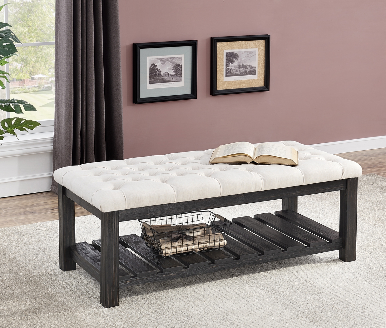 Parkbriar Cream Accent Bench - Thumbnail - Image 4