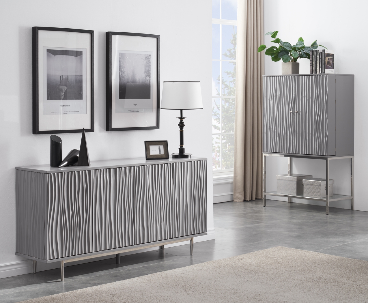 Parkbrook Gray Credenza - Thumbnail - Image 5