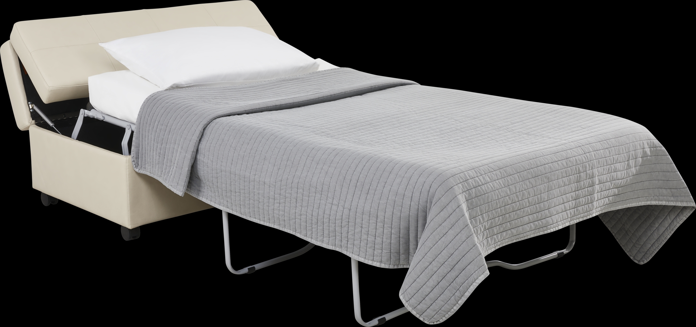 Parker Cream Folding Sleeper Ottoman - Thumbnail - Image 2