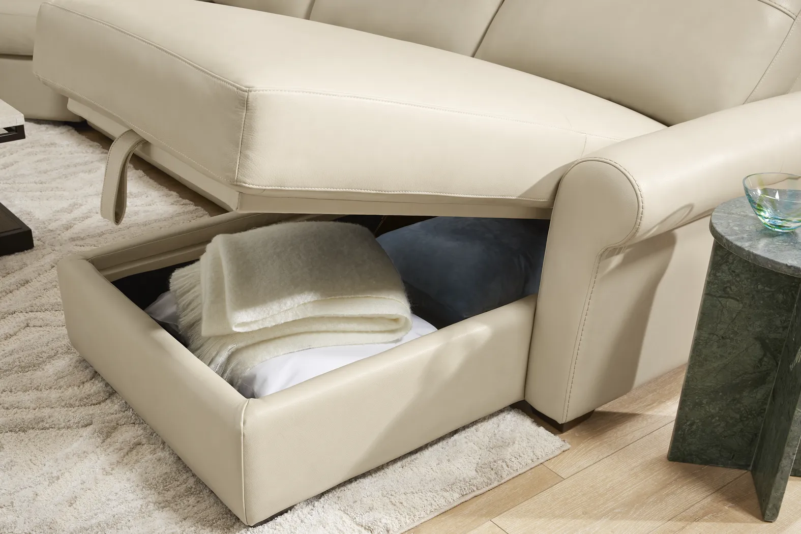 Parker Cream Leather 2 Pc Sectional - Image 6