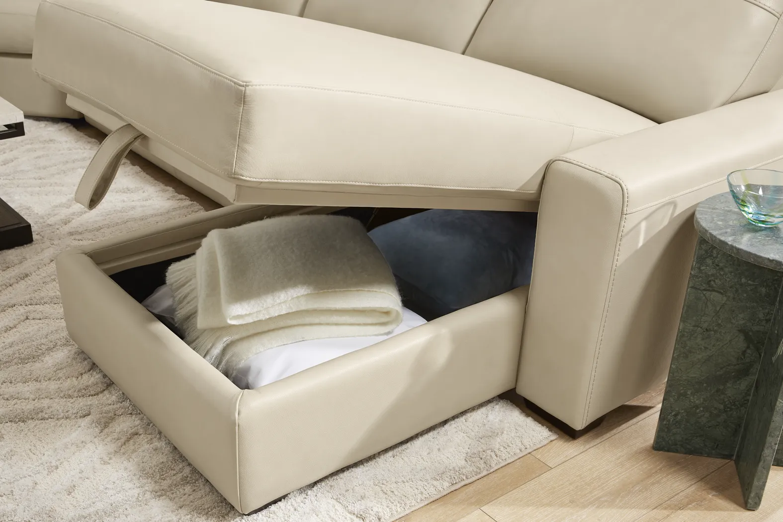 Parker Cream Leather 2 Pc Sectional - Image 6