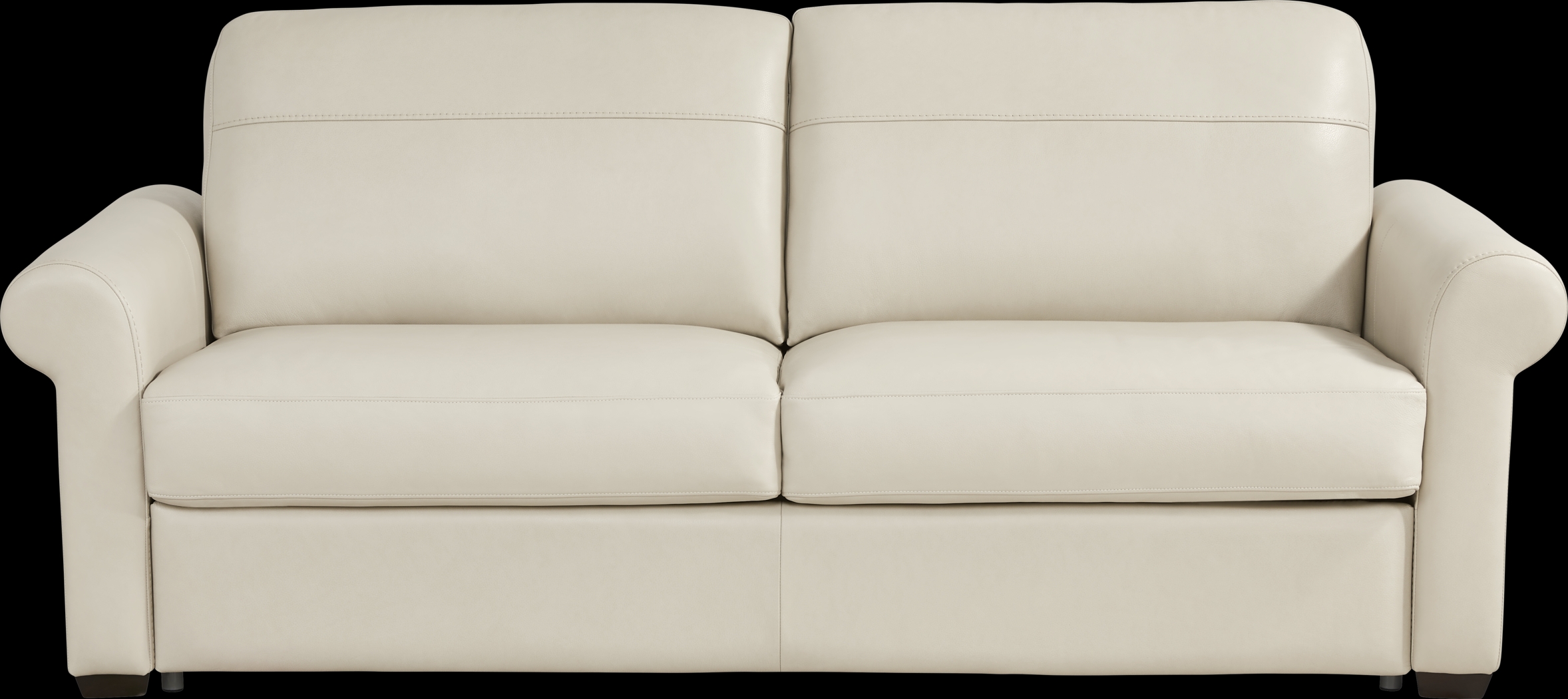 Parker Cream Leather Sleeper Sofa - Thumbnail - Image 1