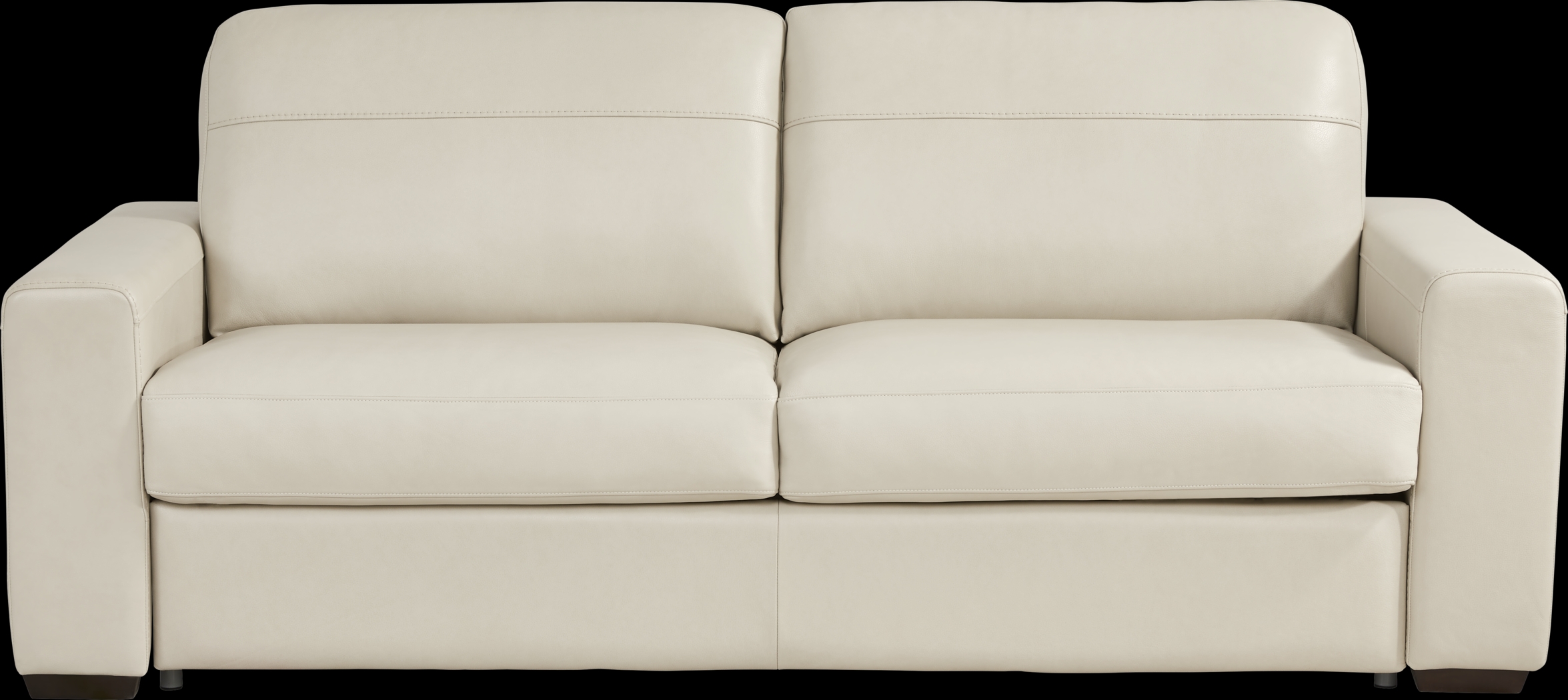 Parker Cream Leather Sleeper Sofa - Thumbnail - Image 1