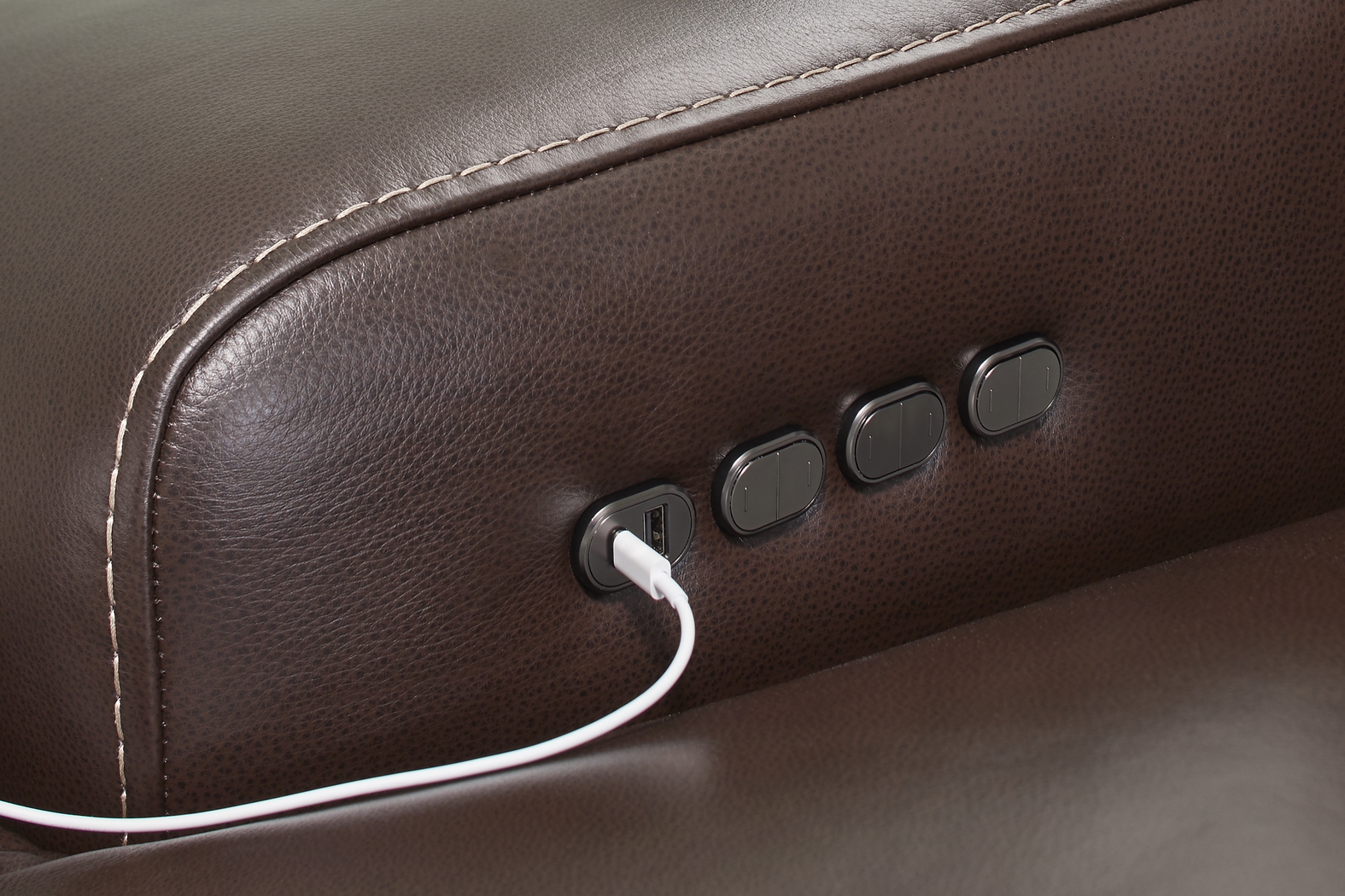 Parker Point Dark Brown Leather 8 Pc Triple Power Reclining Sectional Living Room - Thumbnail - Image 10