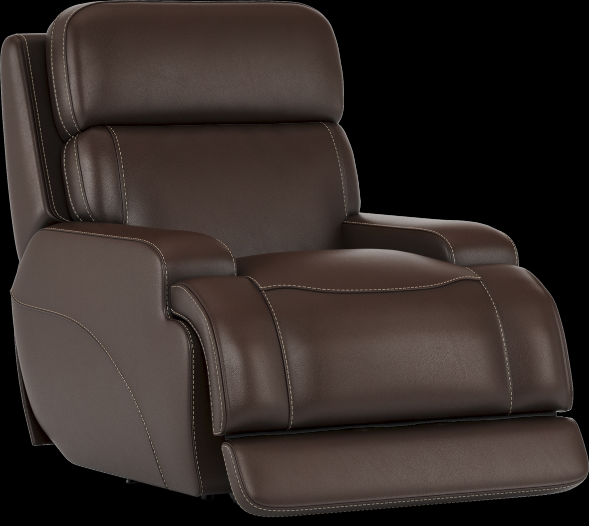 Parker Point Dark Brown Leather Triple Power Rocker Recliner - Thumbnail - Image 1