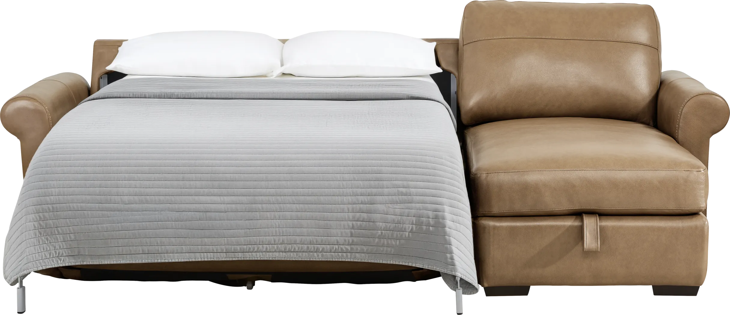 Parker Saddle Leather 2 Pc Sleeper Sectional - Thumbnail - Image 3