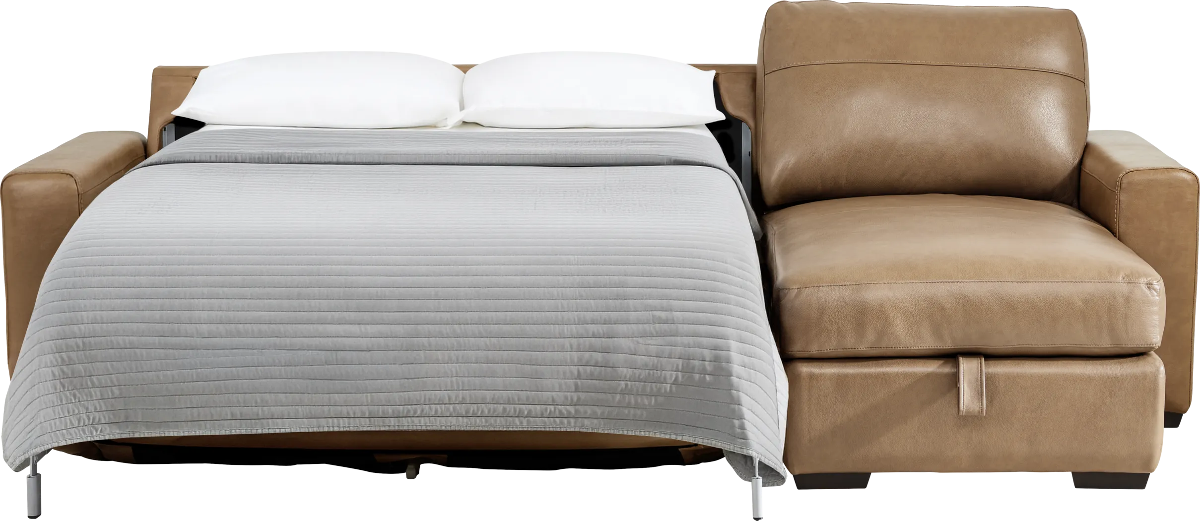 Parker Saddle Leather 2 Pc Sleeper Sectional - Thumbnail - Image 3