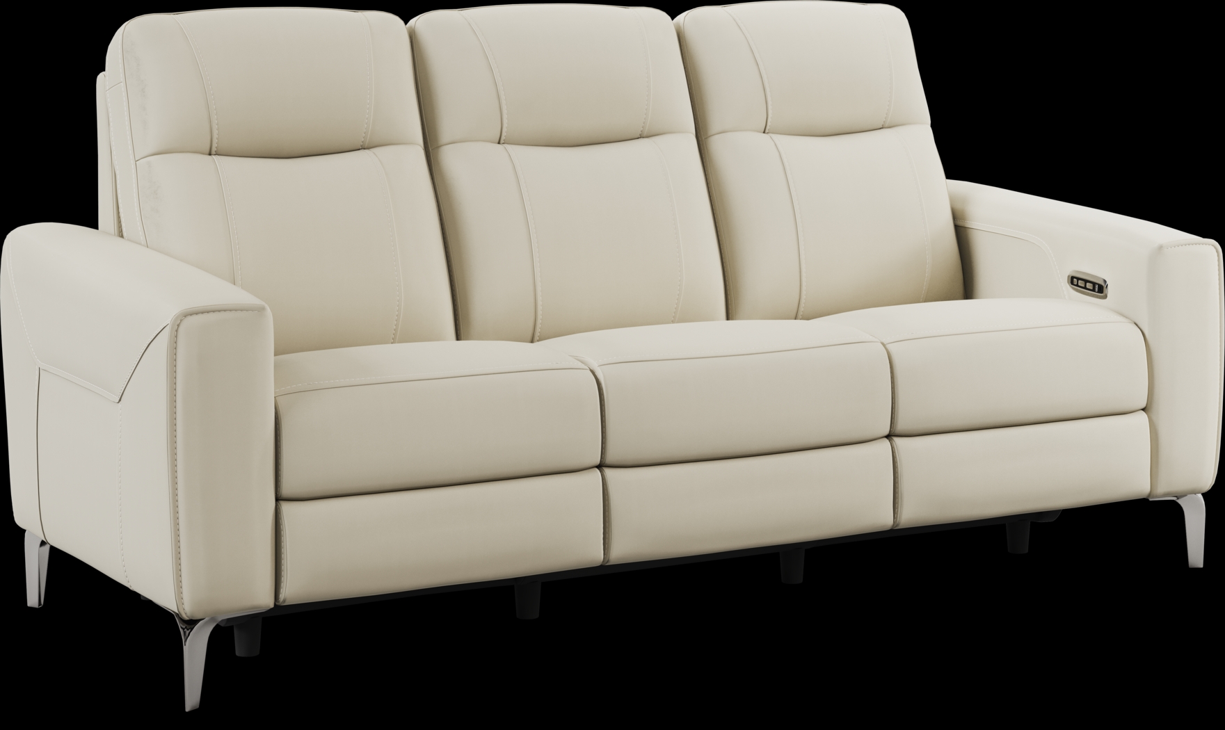 Parkside Heights Beige Leather 2 Pc Dual Power Reclining Living Room - Thumbnail - Image 4