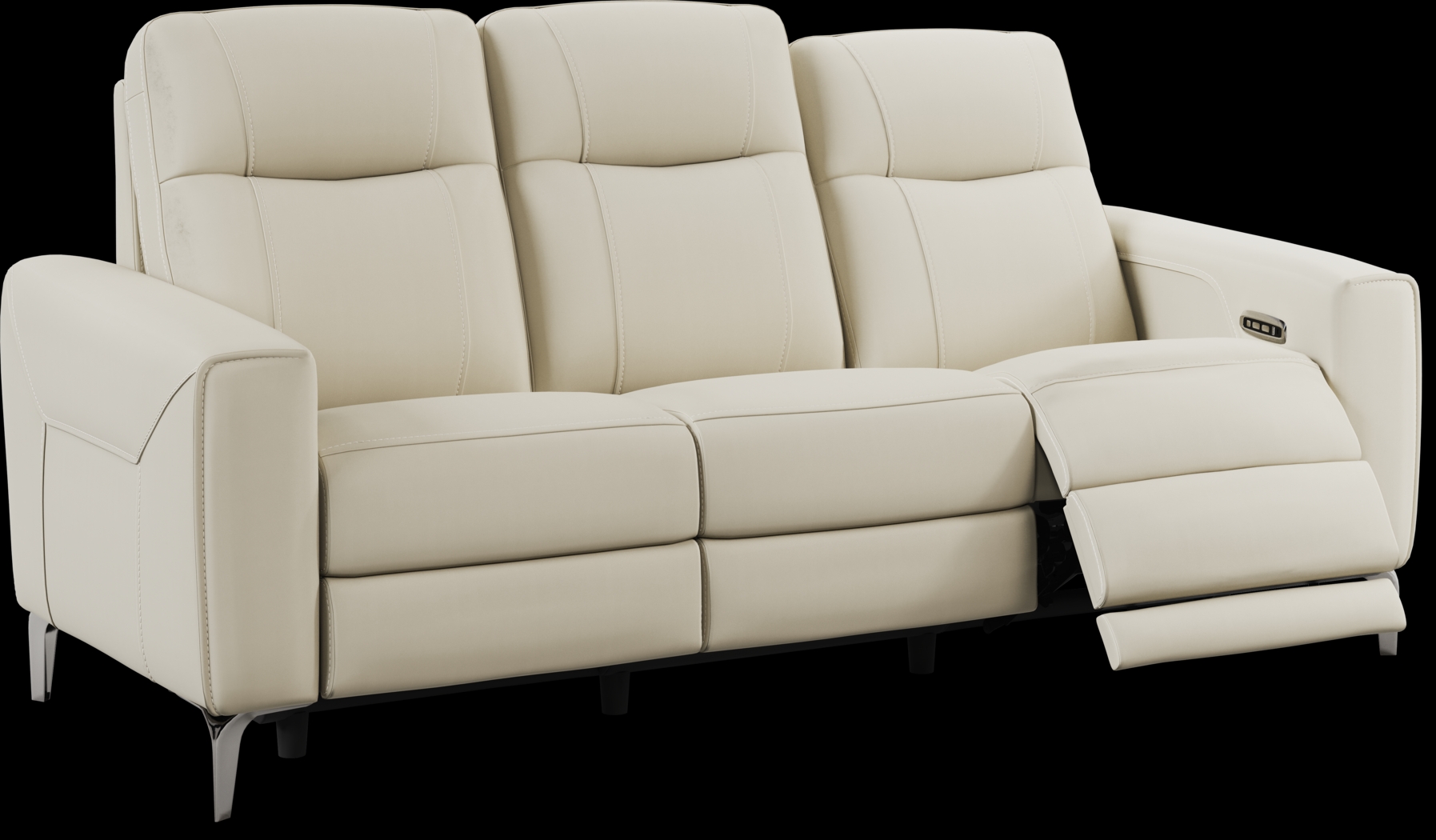 Parkside Heights Beige Leather 2 Pc Dual Power Reclining Living Room - Thumbnail - Image 6