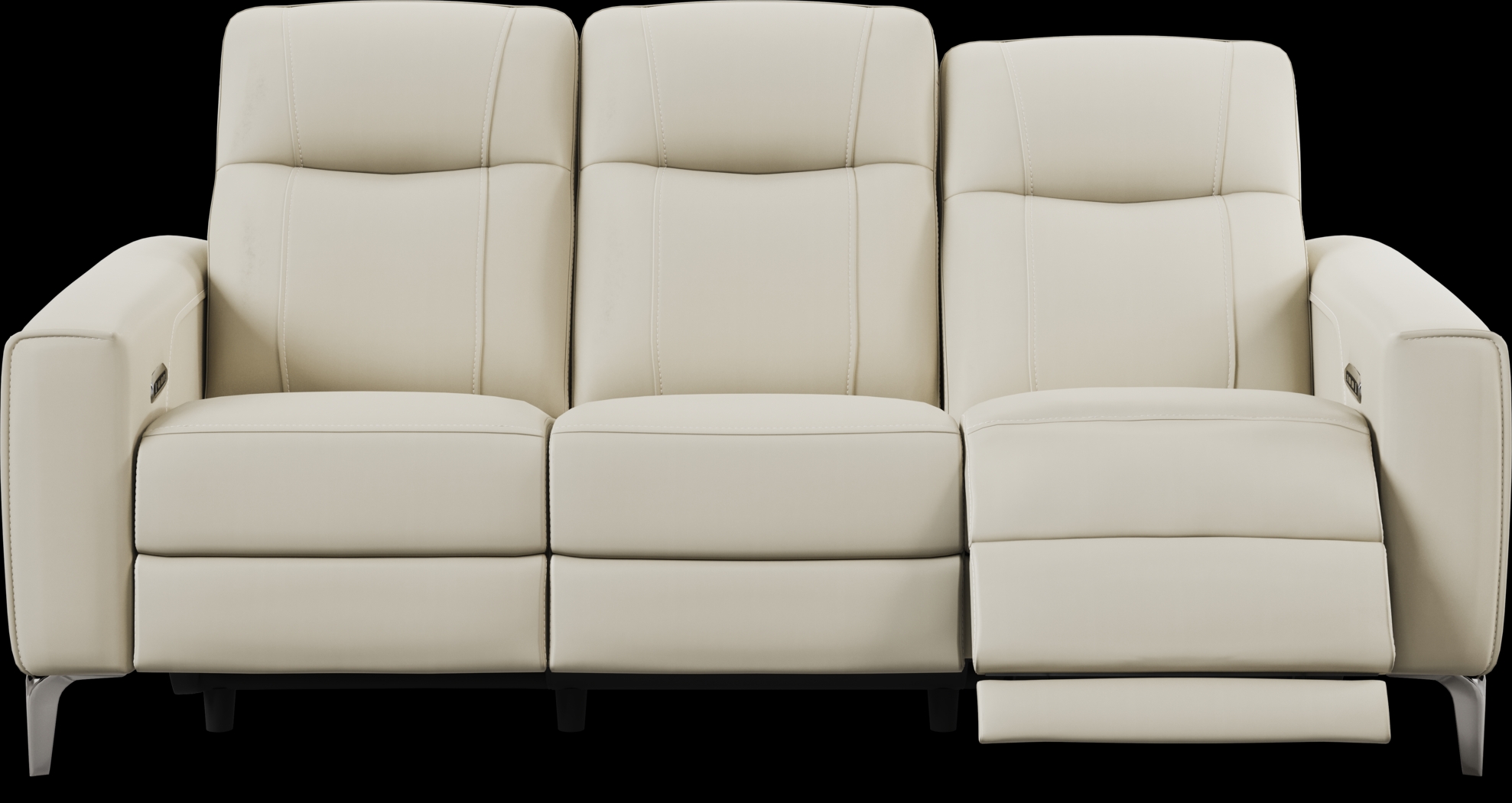 Parkside Heights Beige Leather 2 Pc Dual Power Reclining Living Room - Thumbnail - Image 3