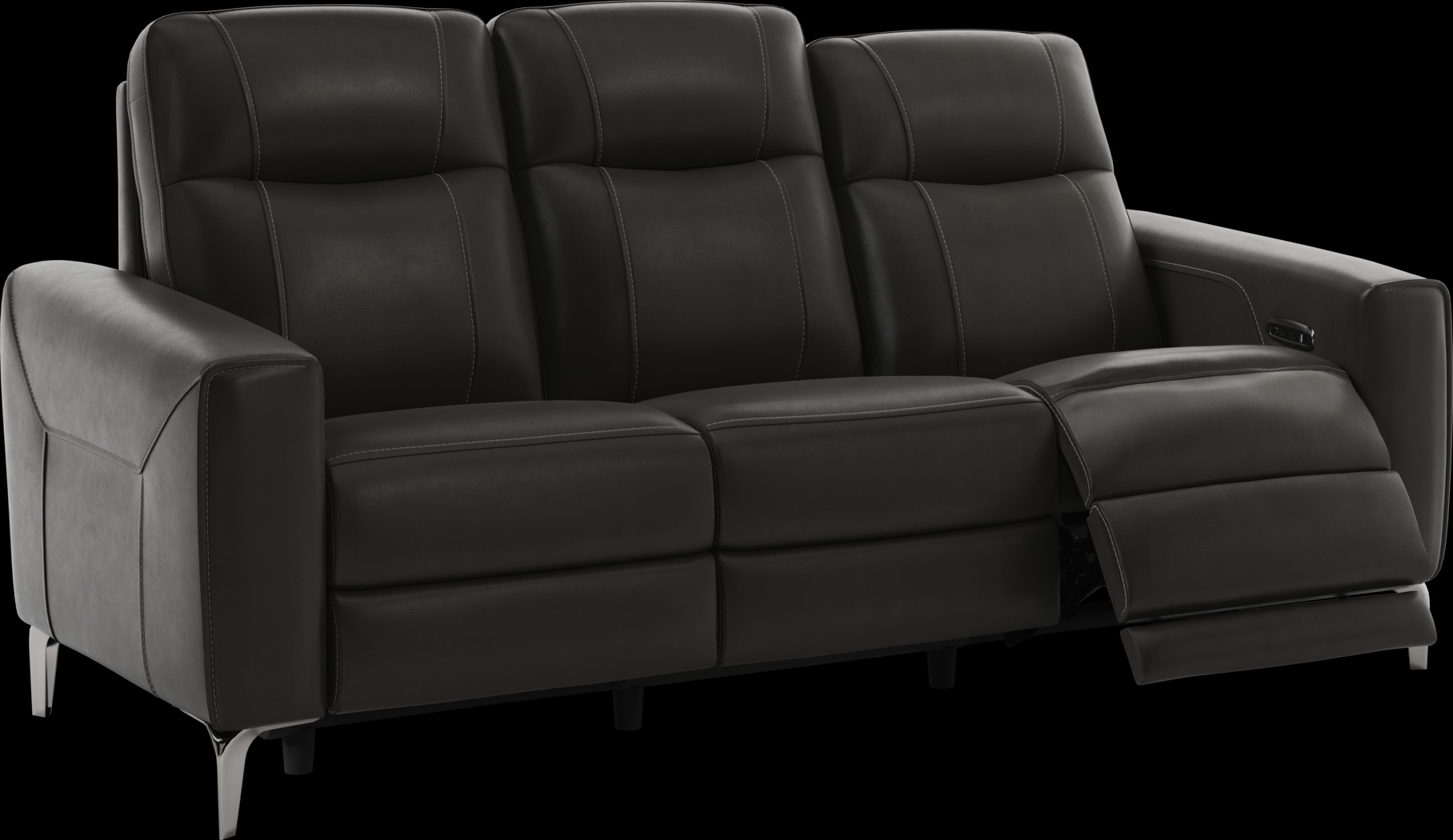 Parkside Heights Black Cherry Leather 7 Pc Dual Power Reclining Living Room - Thumbnail - Image 4