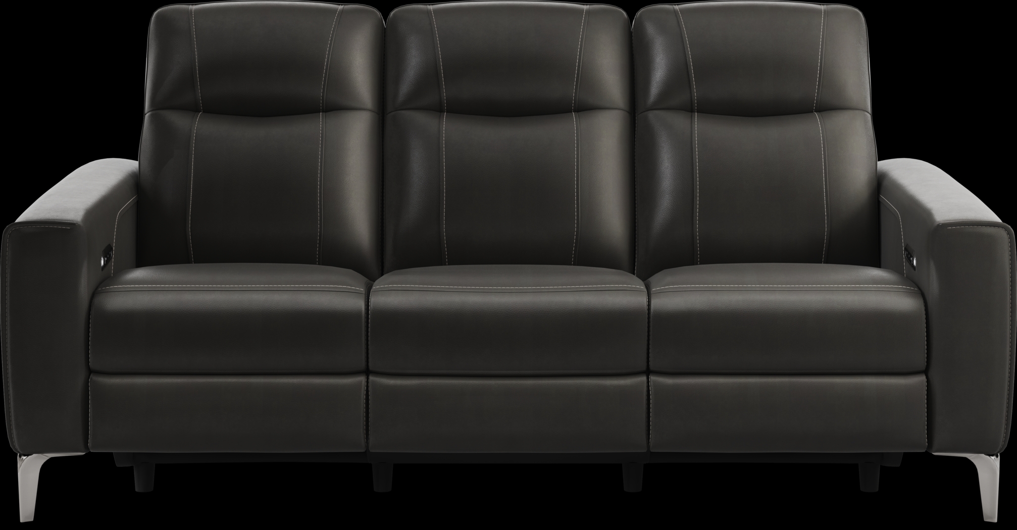 Parkside Heights Black Cherry Leather 7 Pc Dual Power Reclining Living Room - Thumbnail - Image 3