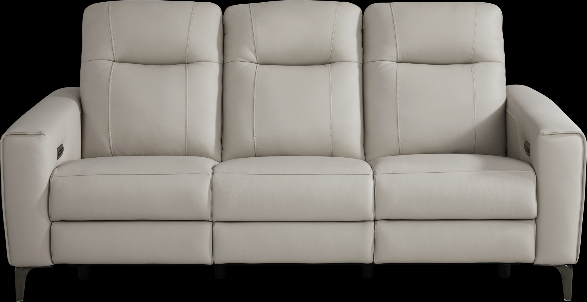 Parkside Heights Gray Leather 5 Pc Dual Power Reclining Living Room - Thumbnail - Image 3