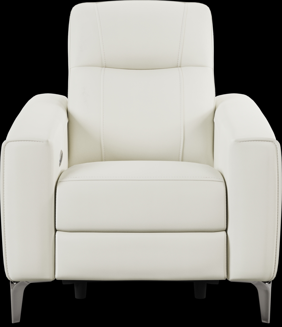 Parkside Heights White Leather 6 Pc Dual Power Reclining Living Room - Thumbnail - Image 11