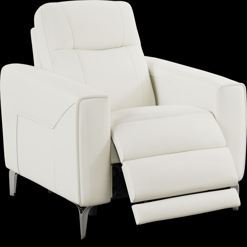 Parkside Heights White Leather 6 Pc Dual Power Reclining Living Room - Thumbnail - Image 10