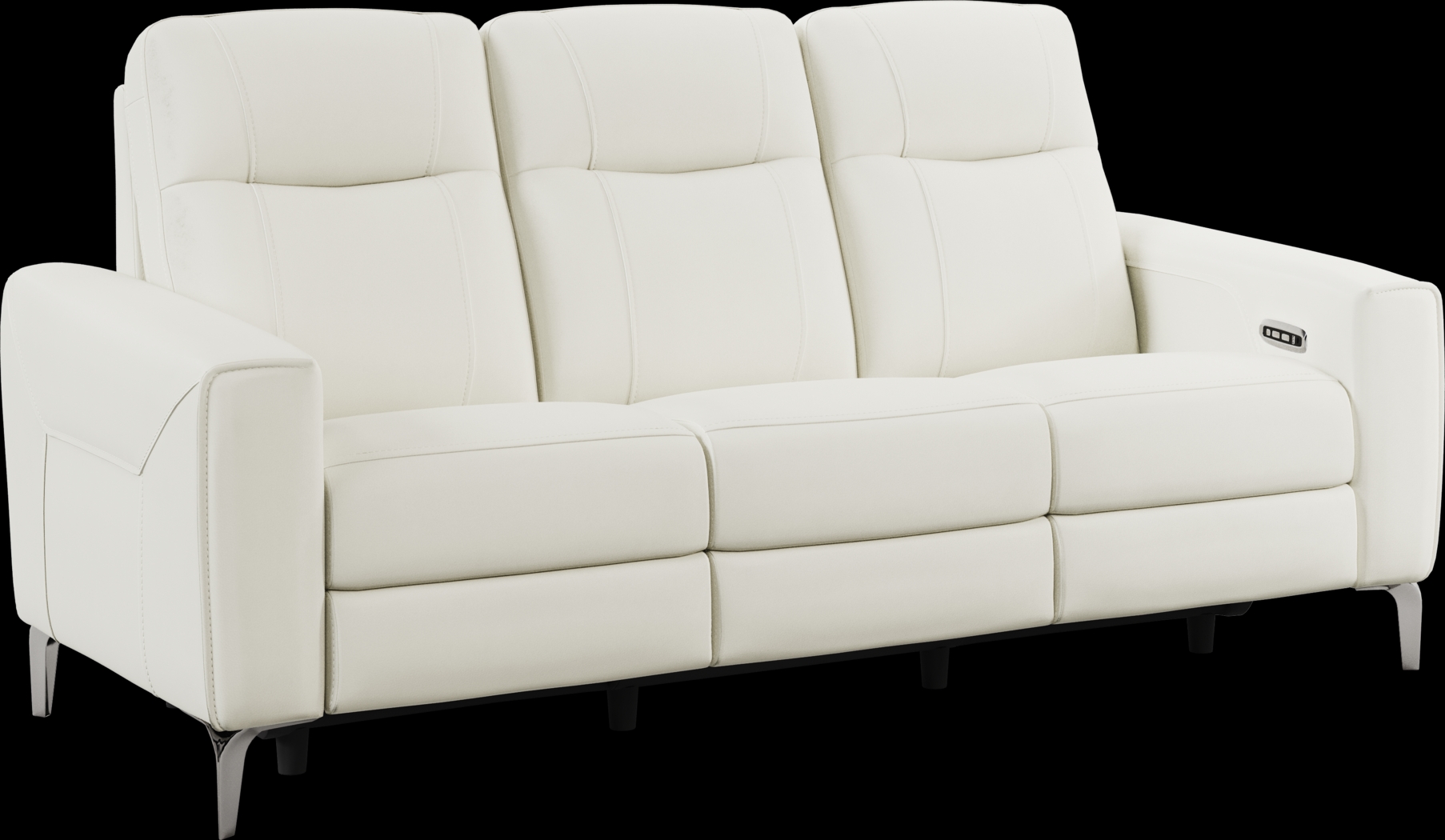 Parkside Heights White Leather 5 Pc Dual Power Reclining Living Room - Thumbnail - Image 4