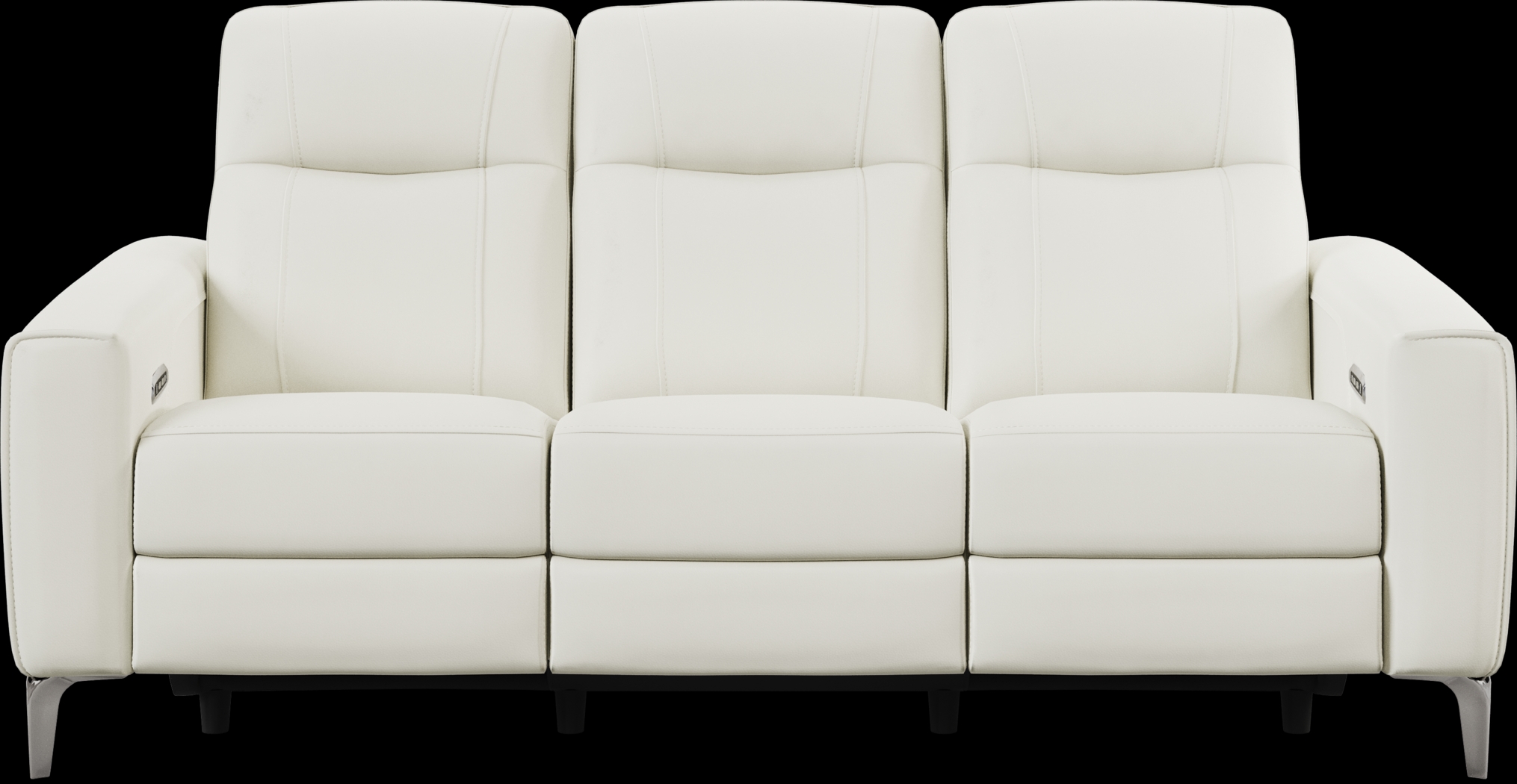 Parkside Heights White Leather 5 Pc Dual Power Reclining Living Room - Thumbnail - Image 5