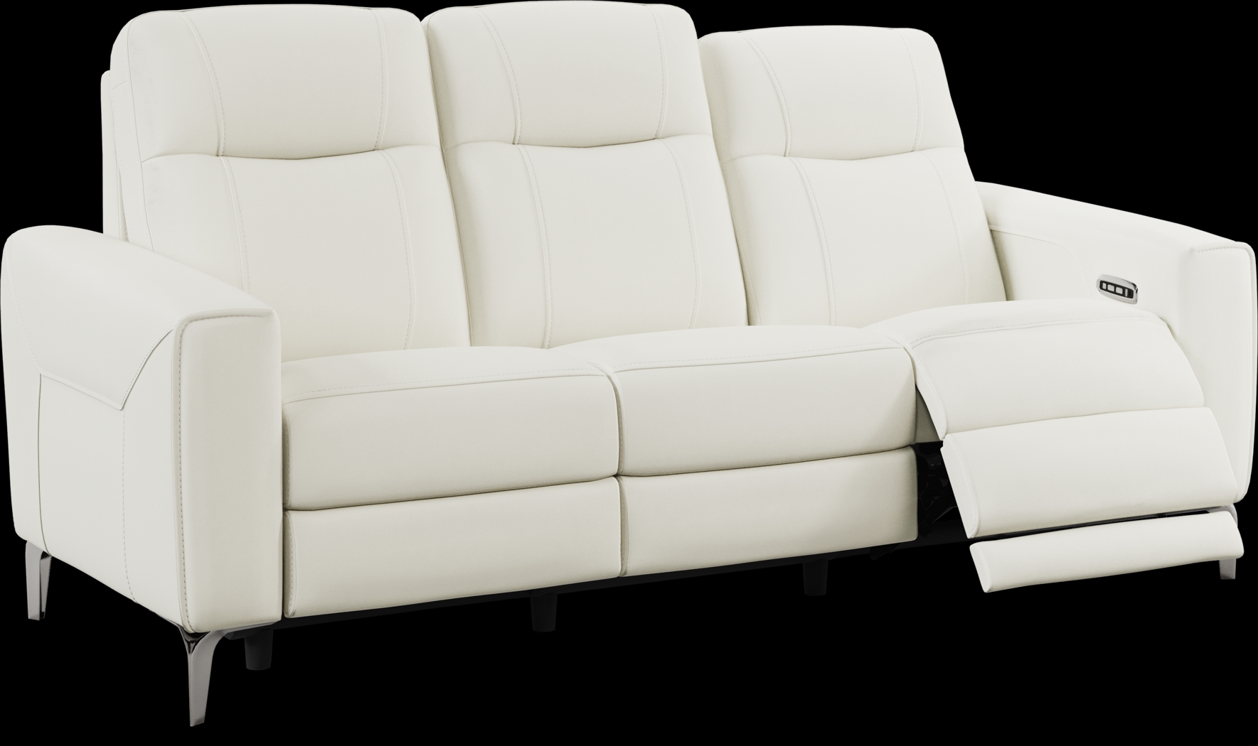 Parkside Heights White Leather 5 Pc Dual Power Reclining Living Room - Thumbnail - Image 6