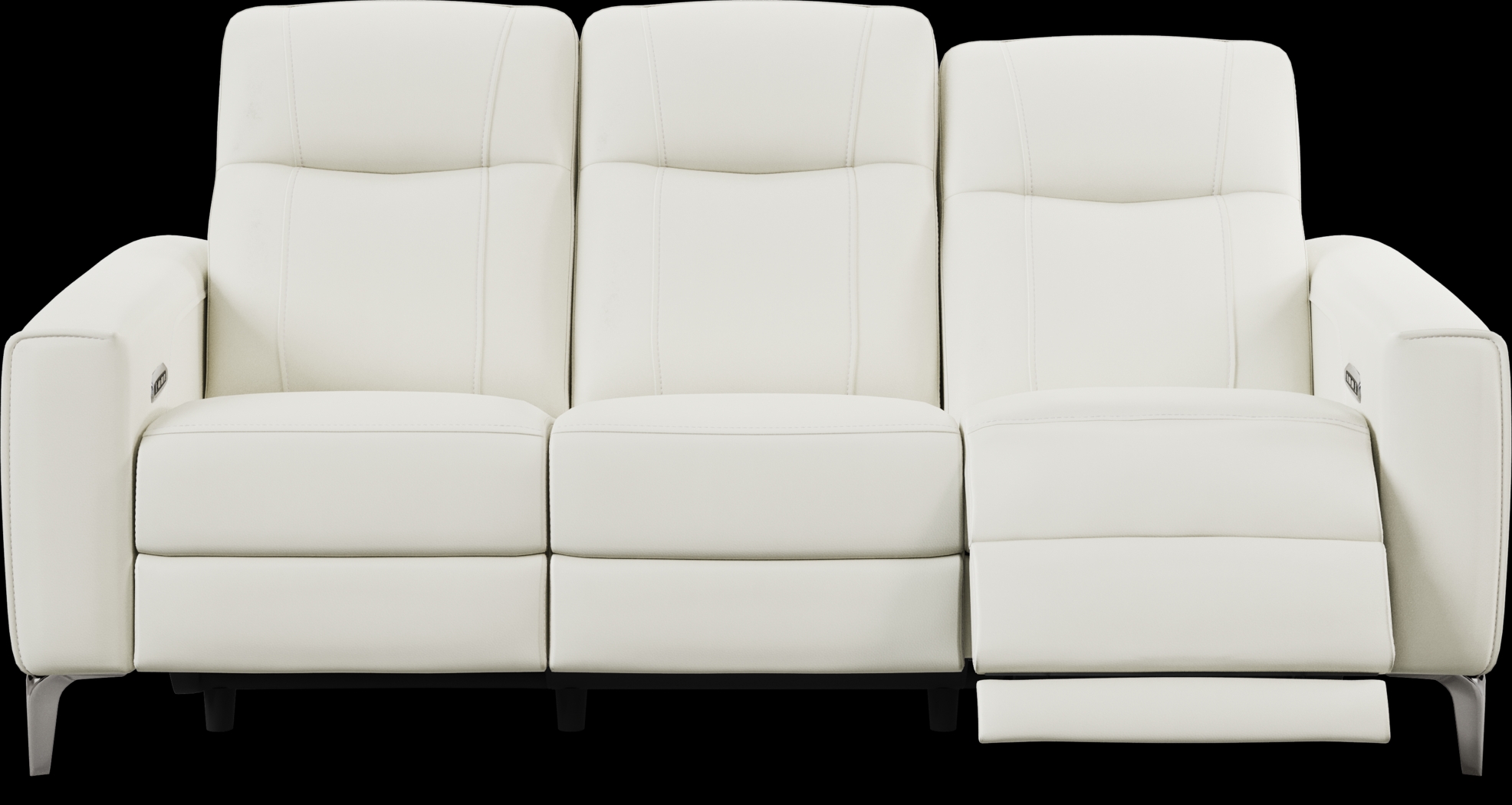 Parkside Heights White Leather 5 Pc Dual Power Reclining Living Room - Thumbnail - Image 3
