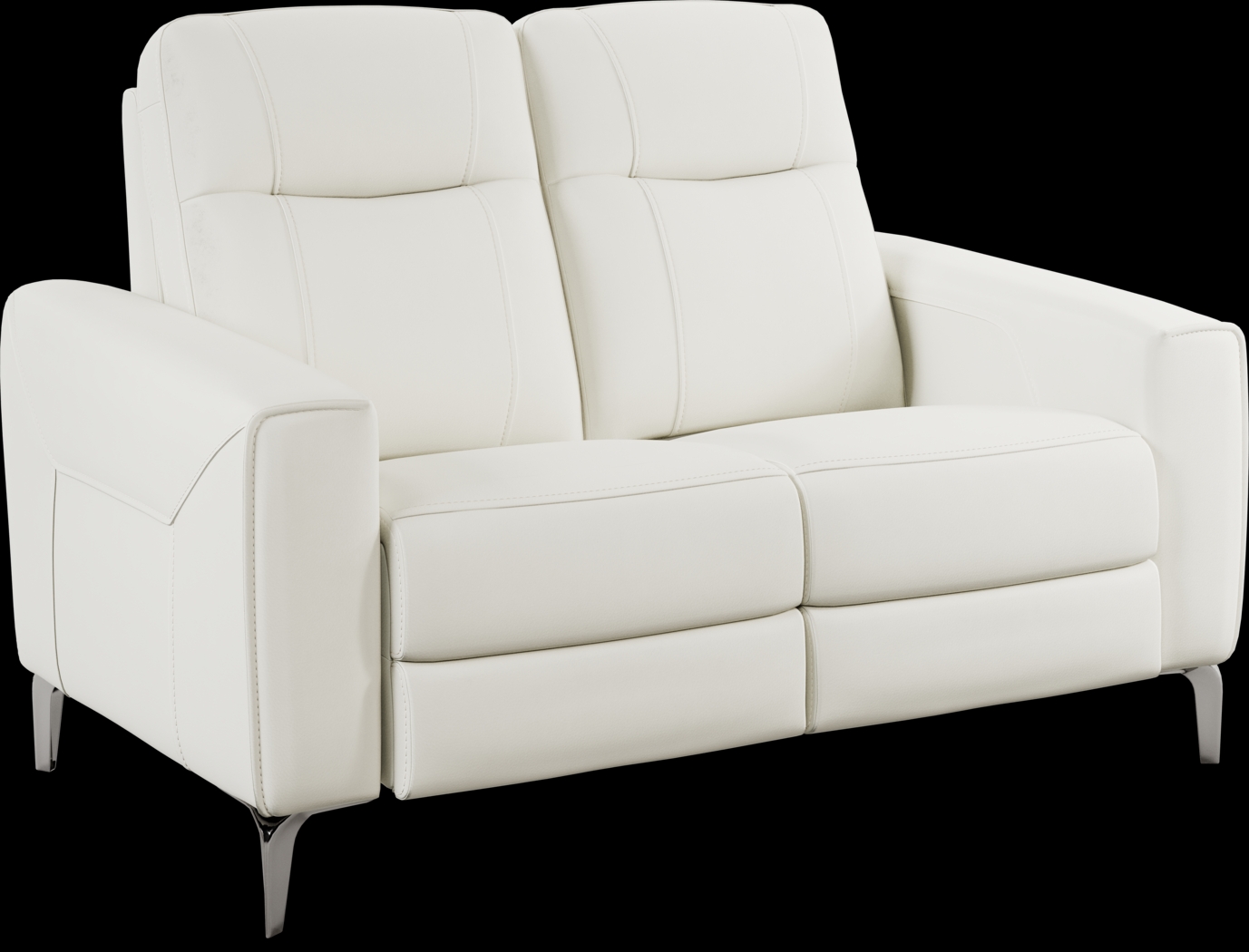 Parkside Heights White Leather Loveseat - Thumbnail - Image 2