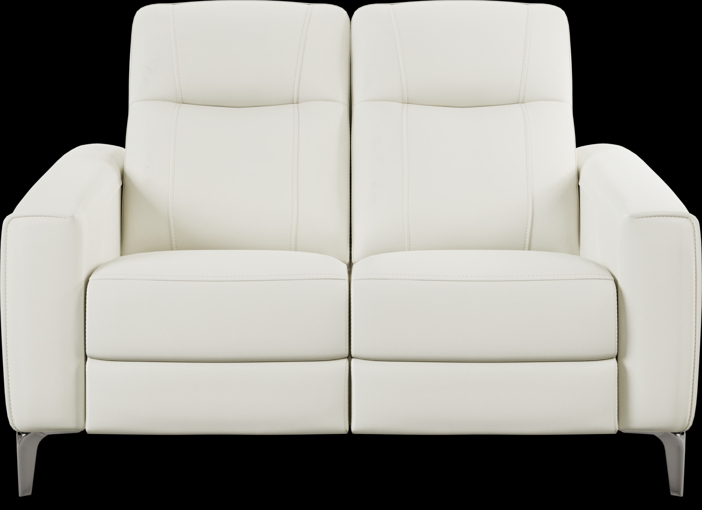 Parkside Heights White Leather Loveseat - Thumbnail - Image 1