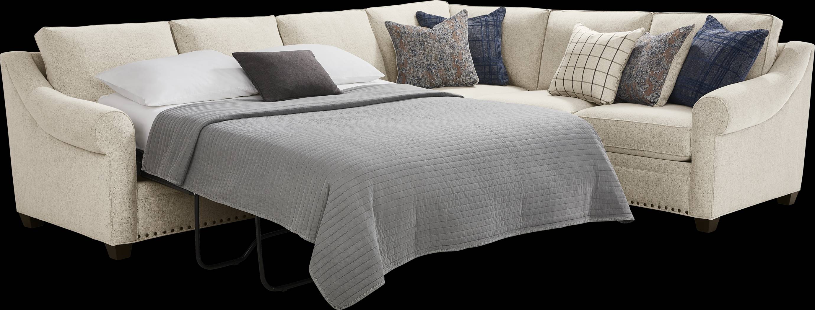 Parkview Beige 2 Pc Gel Foam Sleeper Sectional - Thumbnail - Image 2