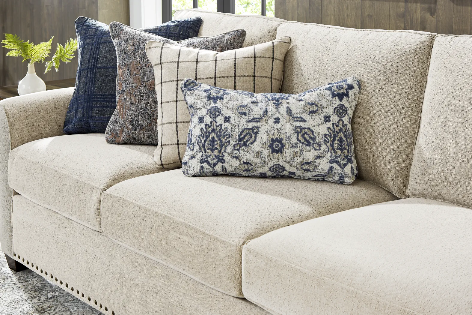 Parkview Beige 5 Pc Sectional Living Room with Gel Foam Sleeper - Thumbnail - Image 9