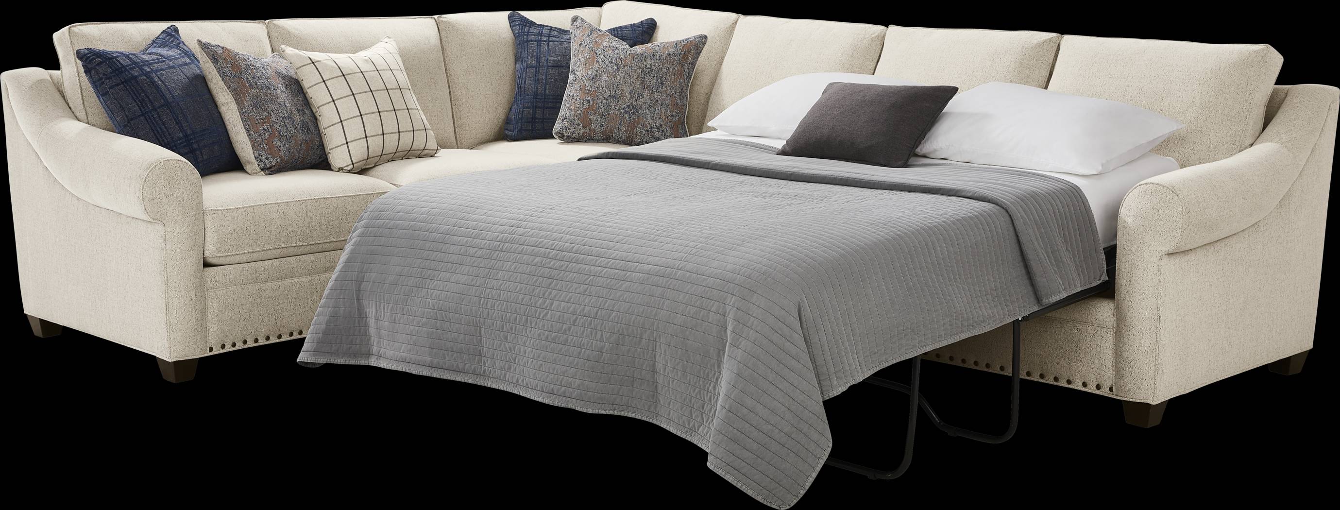 Parkview Beige 2 Pc Gel Foam Sleeper Sectional - Thumbnail - Image 2