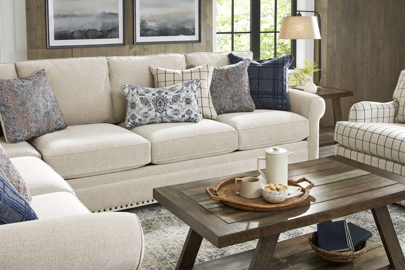 Parkview Beige 2 Pc Gel Foam Sleeper Sectional - Thumbnail - Image 3